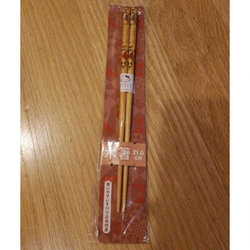 Hello Kitty Wood Chopsticks Womens Chic Feminine Kawaii Trendy New